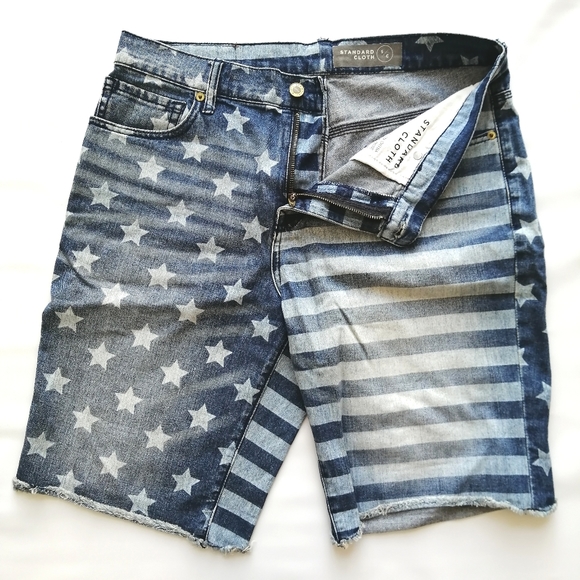 USA Flag Denim Shorts 32 - Picture 6 of 11